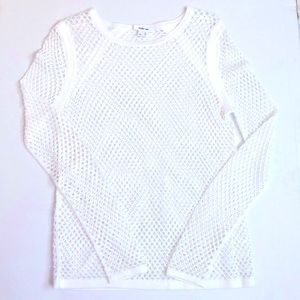 Helmut Lang White Mesh Sweater, Size M